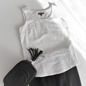 💖Host Pick 💖Tommy Hilfiger Tank Top Sleeveless White  Eyelet Cotton Shirt